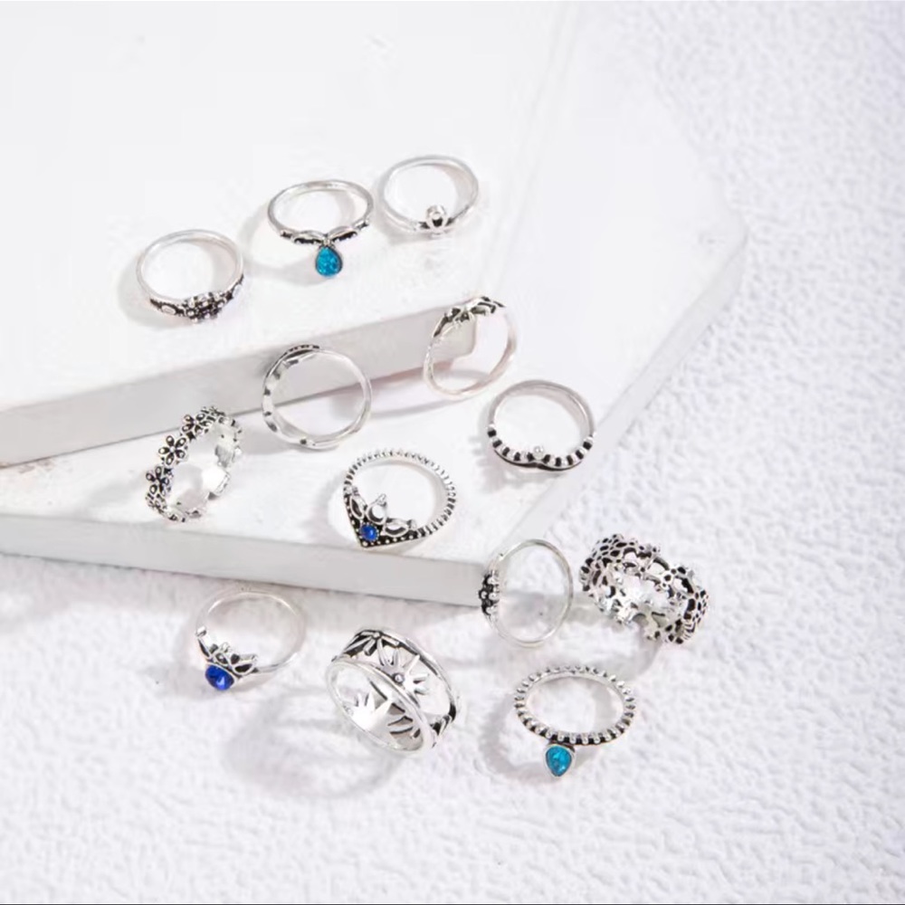 13-Piece Boho Ring Set - Picture 3 of 5